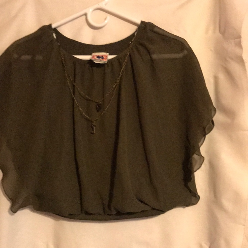 Girls olive green with attached necklace